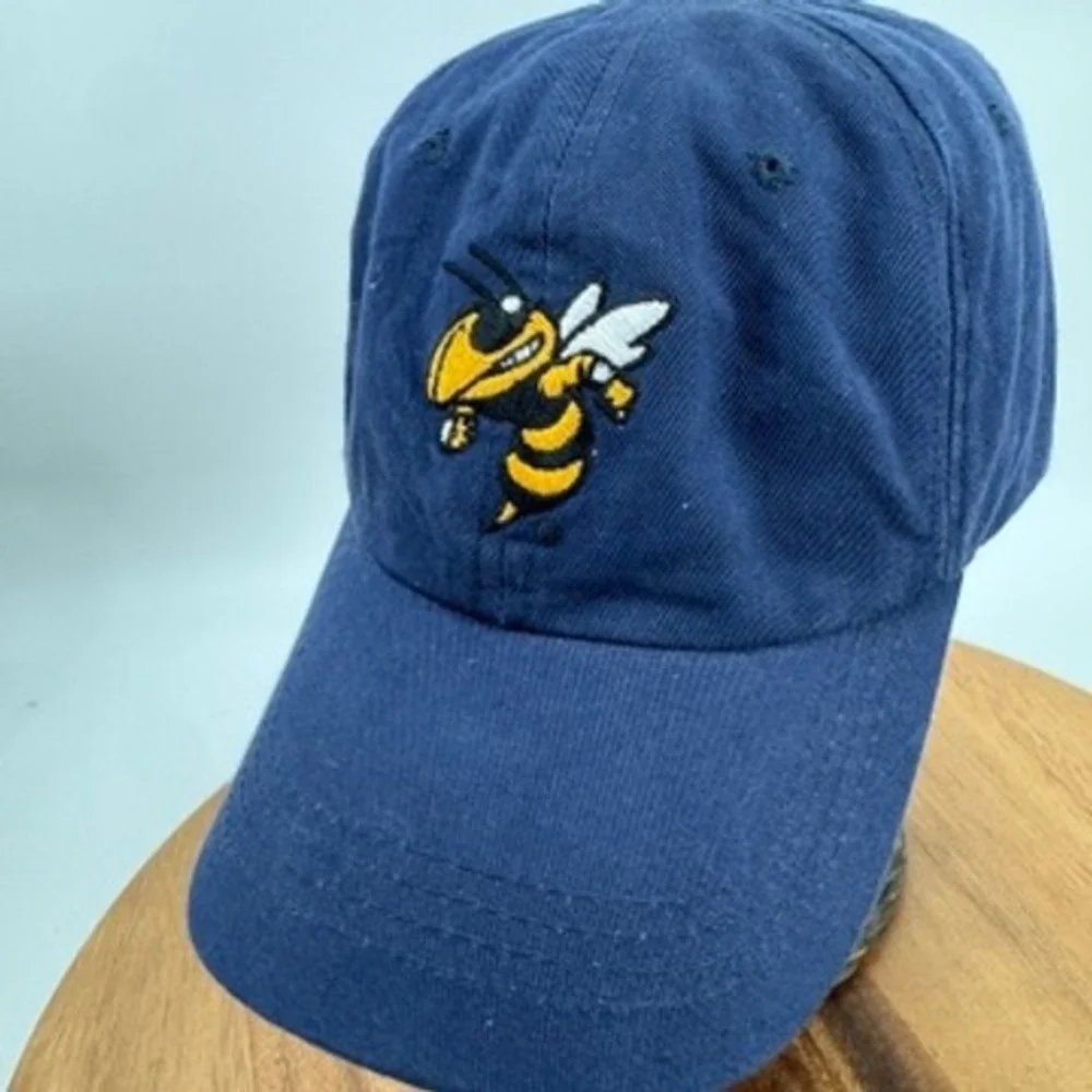 Georgia Tech Yellow Jackets Hat Cap Men OSFM Navy Blue Embroidered Dad‎ Hat